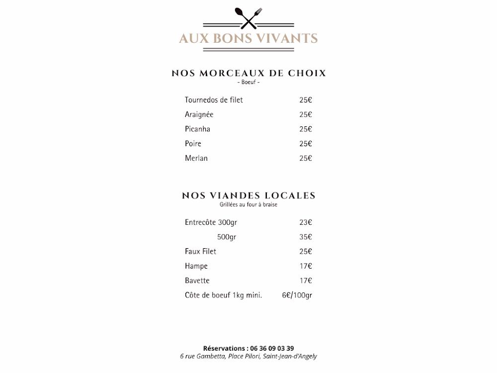 Aux Bons Vivants - Menu Image 4